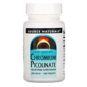 Source Naturals, Chromium Picolinate, 200 mcg, 240 Tablets - HealthCentralUSA