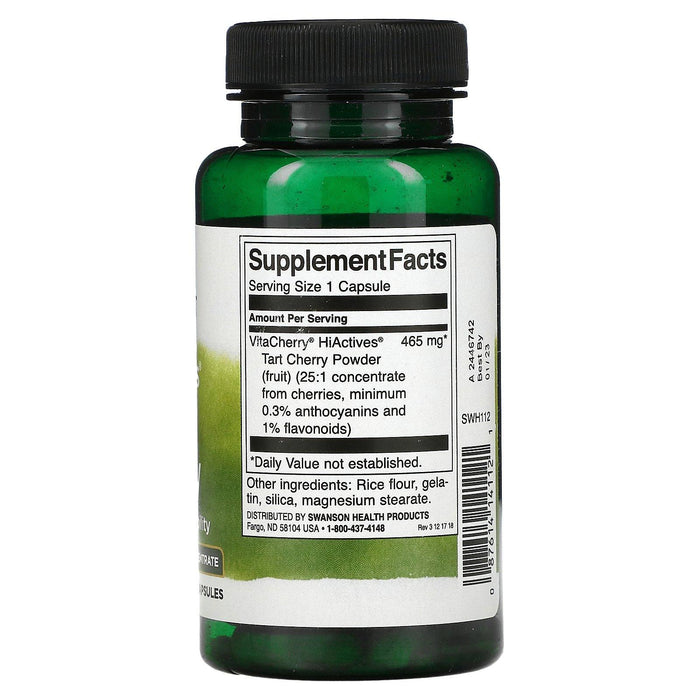 Swanson, HiActives Tart Cherry, 465 mg, 60 Capsules - HealthCentralUSA