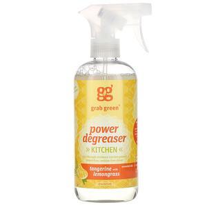 Grab Green, Kitchen Power Degreaser, Tangerine with Lemongrass, 16 oz (473 ml) - HealthCentralUSA