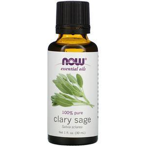 Now Foods, Essential Oils, Clary Sage, 1 fl oz (30 ml) - HealthCentralUSA