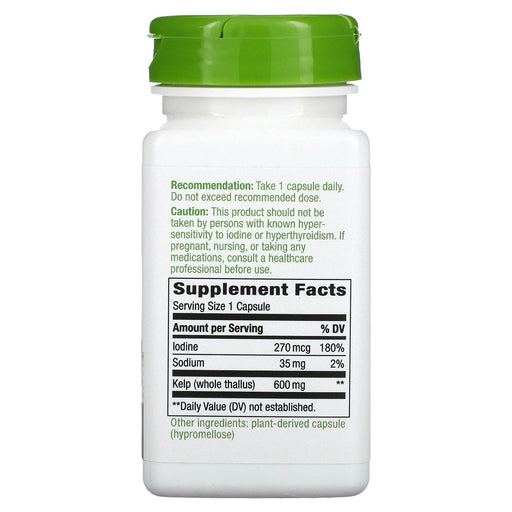 Nature's Way, Kelp, Whole Thallus, 600 mg, 100 Vegan Capsules - HealthCentralUSA