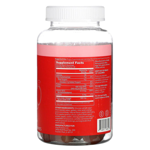 Vital Proteins, Apple Cider Vinegar Gummies, Apple, 60 Gummies - HealthCentralUSA