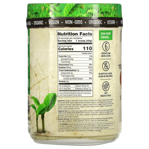 Jamieson Natural Sources, IronVegan, Sprouted Protein, Unflavored, 26.4 oz (750 g) - HealthCentralUSA