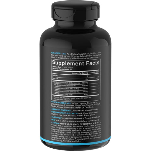 Sports Research, Omega-3 Fish Oil, Triple Strength, 1,250 mg, 90 Softgels - HealthCentralUSA