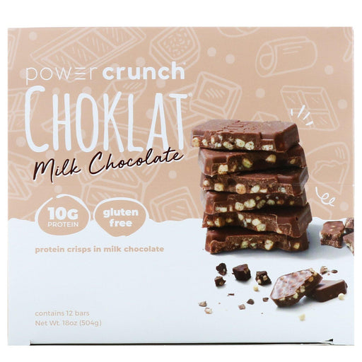 BNRG, Power Crunch Protein Energy Bar, Choklat, Milk Chocolate, 12 Bars, 1.5 oz (42 g) Each - HealthCentralUSA