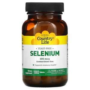 Country Life, Selenium, 100 mcg, 180 Tablets - HealthCentralUSA