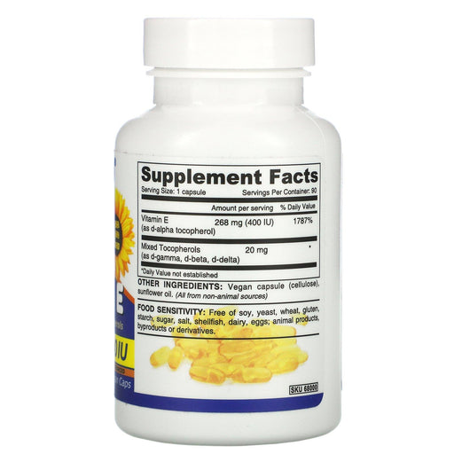 Deva, Vegan Vitamin E with Mixed Tocopherols, 400 IU, 90 Vegan Caps - HealthCentralUSA