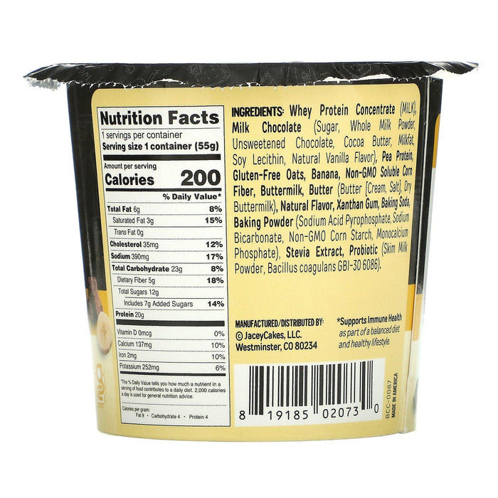 FlapJacked, Mighty Muffin with Probiotics, Banana Chocolate Chip, 1.94 oz (55 g) - HealthCentralUSA