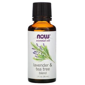 Now Foods, Essential Oils, Lavender & Tea Tree Blend, 1 fl oz (30 ml) - HealthCentralUSA