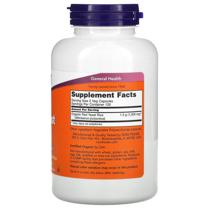 Now Foods, Red Yeast Rice, 600 mg, 240 Veg Capsules - HealthCentralUSA
