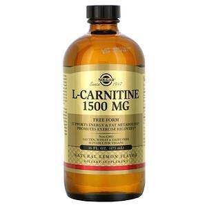 Solgar, L-Carnitine, Natural Lemon, 1,500 mg, 16 fl oz (473 ml) - HealthCentralUSA