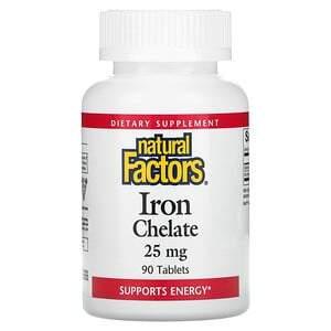 Natural Factors, Iron Chelate, 25 mg, 90 Tablets - HealthCentralUSA