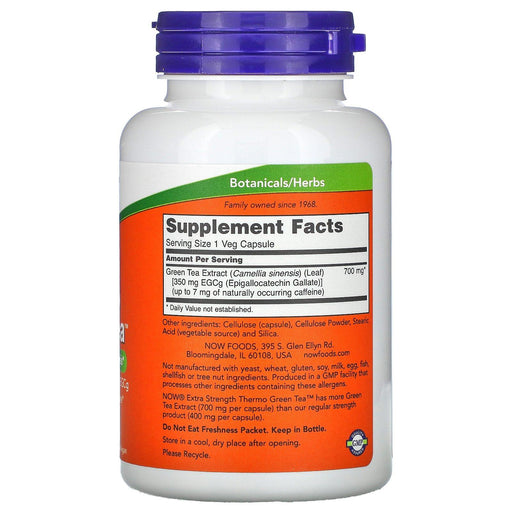 Now Foods, Thermo Green Tea, Extra Strength, 90 Veg Capsules - HealthCentralUSA