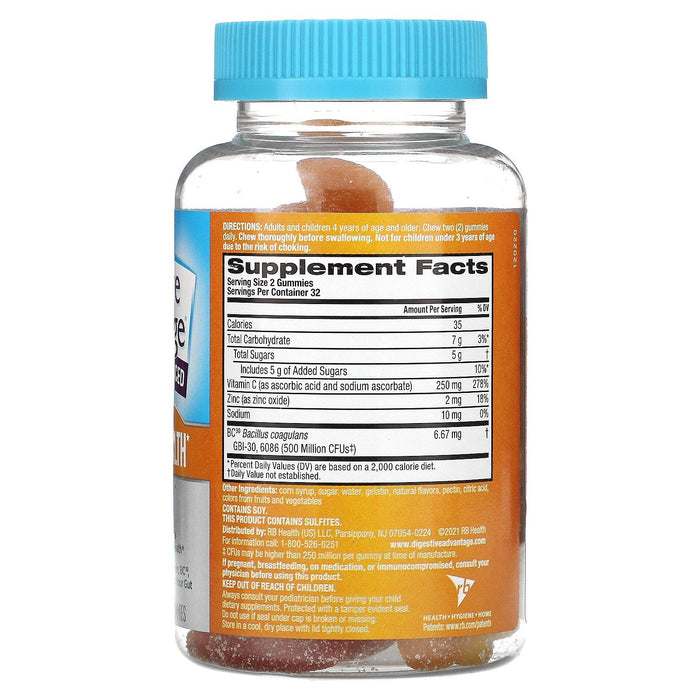 Schiff, Digestive Advantage, Probiotics Advanced + Immune Health, Natural Fruit, 125 mg, 64 Gummies - HealthCentralUSA