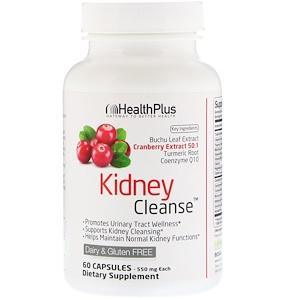 Health Plus, Kidney Cleanse, 550 mg, 60 Capsules - HealthCentralUSA