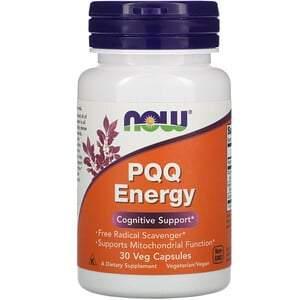 Now Foods, PQQ Energy, 20 mg, 30 Veg Capsules - HealthCentralUSA