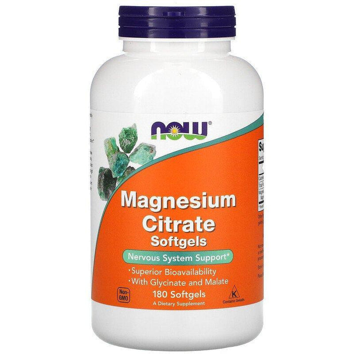 Now Foods, Magnesium Citrate, 180 Softgels - HealthCentralUSA