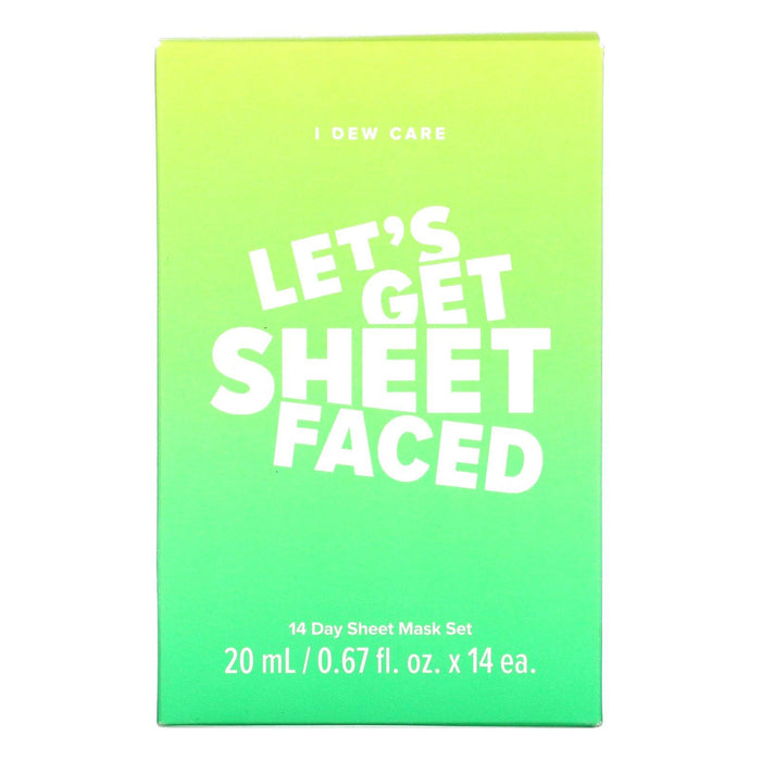 I Dew Care, Let's Get Beauty Sheet Faced, 14 Day Beauty Sheet Mask Set, 0.67 fl oz (20 ml) Each - HealthCentralUSA