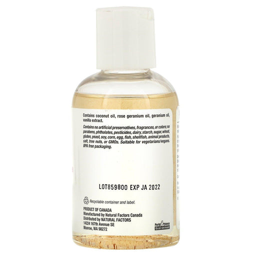Natural Factors, WomenSense, Coconut Oil with Essential Oil of Rose Geranium & Vanilla, 4 oz (115 ml) - HealthCentralUSA
