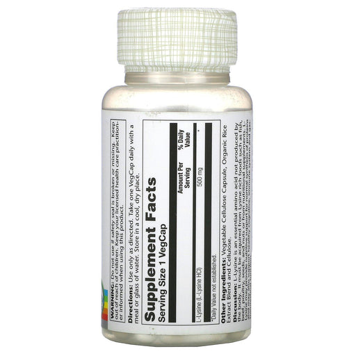 Solaray, L-Lysine, 500 mg, 60 VegCaps - HealthCentralUSA