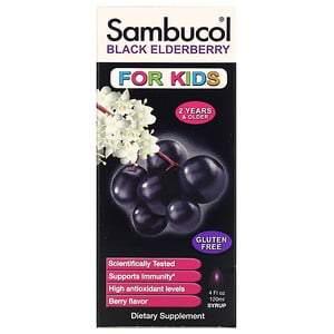 Sambucol, Black Elderberry Syrup, For Kids, Berry Flavor, 4 fl oz (120 ml) - HealthCentralUSA
