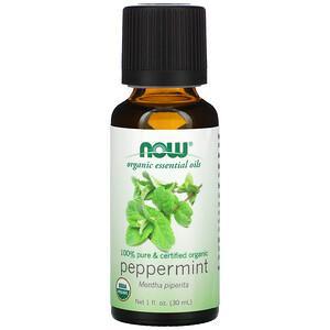 Now Foods, Organic Essential Oils, Peppermint, 1 fl oz (30ml) - HealthCentralUSA