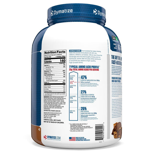 Dymatize Nutrition, Elite 100% Whey Protein Powder, Chocolate Peanut Butter, 5 lb (2.3 kg) - HealthCentralUSA