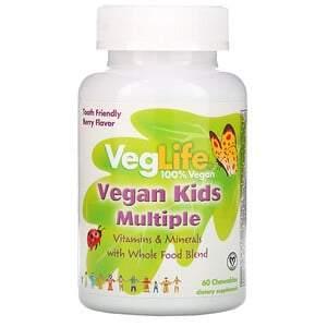 VegLife, Vegan Kids Multiple, Berry Flavor, 60 Chewables - HealthCentralUSA