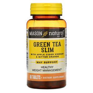 Mason Natural, Green Tea Slim with Apple Cider Vinegar & Bitter Orange, 60 Tablets - HealthCentralUSA