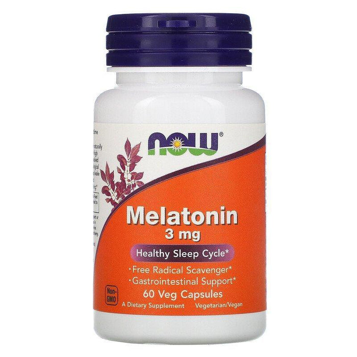 Now Foods, Melatonin, 3 mg, 60 Veg Capsules - HealthCentralUSA