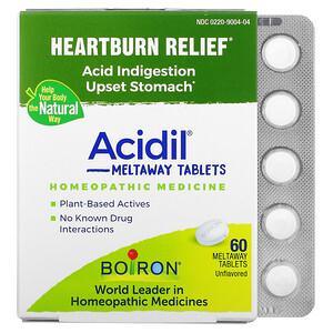 Boiron, Acidil, Acid Indigestion, Unflavored, 60 Meltaway Tablets - HealthCentralUSA