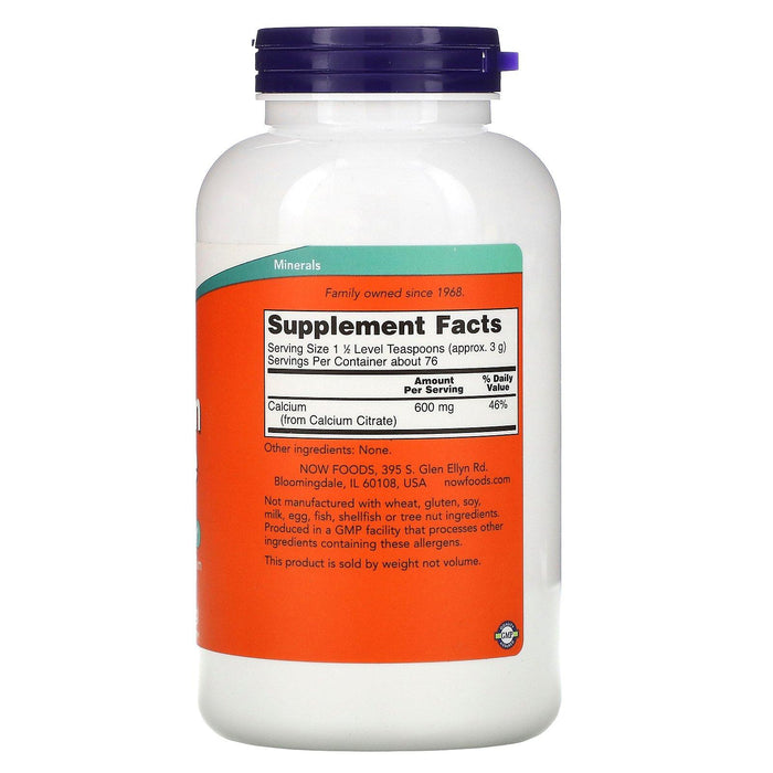 Now Foods, Calcium Citrate, Pure Powder, 8 oz (227 g) - HealthCentralUSA
