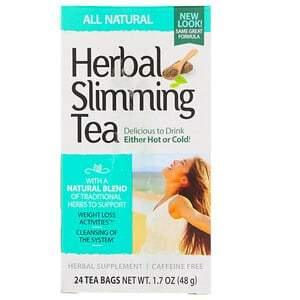 21st Century, Herbal Slimming Tea, All Natural, Caffeine Free, 24 Tea Bags, 1.7 oz (48 g) - HealthCentralUSA