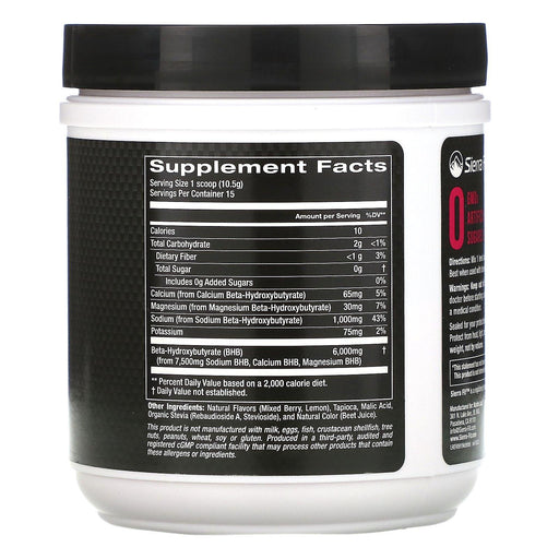 Sierra Fit, Keto BHB Powder, Beta-Hydroxybutyrate, Mixed Berry Lemonade, 5.55 oz (158 g) - HealthCentralUSA