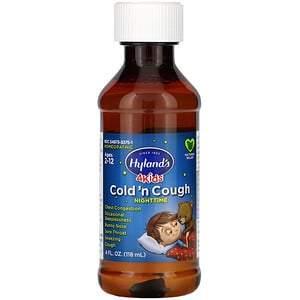 Hyland's, 4 Kids, Cold 'n Cough Nighttime, Ages 2-12, 4 fl oz (118 ml) - HealthCentralUSA