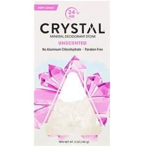 Crystal Body Deodorant, Mineral Deodorant Stone, Unscented, 5 oz (140 g) - HealthCentralUSA