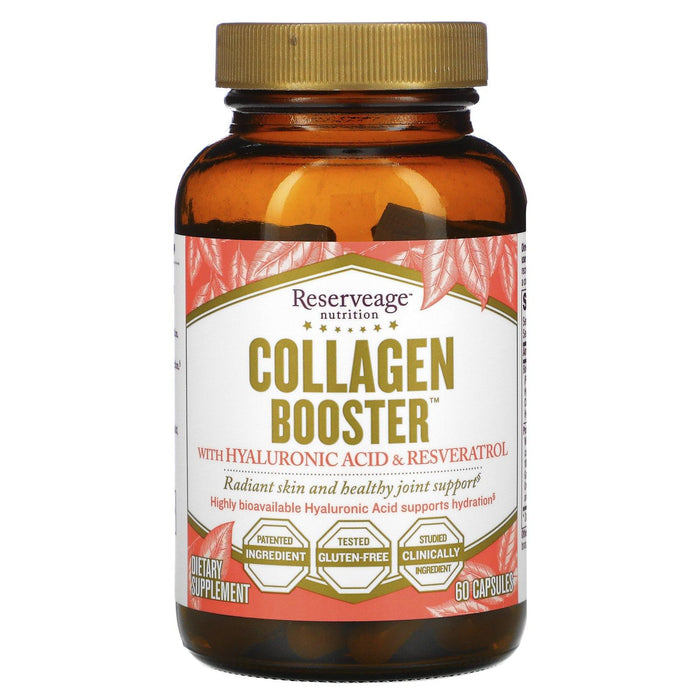 ReserveAge Nutrition, Collagen Booster with Hyaluronic Acid & Resveratrol, 60 Capsules - HealthCentralUSA