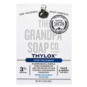 Grandpa's, Face & Body Bar Soap, Thylox Acne Treatment,3.25 oz (92 g) - HealthCentralUSA
