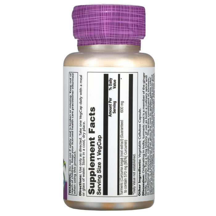Solaray, Turmeric Root Extract, One Daily, 600 mg, 60 VegCaps - HealthCentralUSA