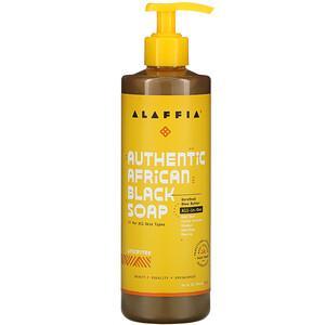 Alaffia, Authentic African Black Soap, Unscented, 16 fl oz (476 ml) - HealthCentralUSA