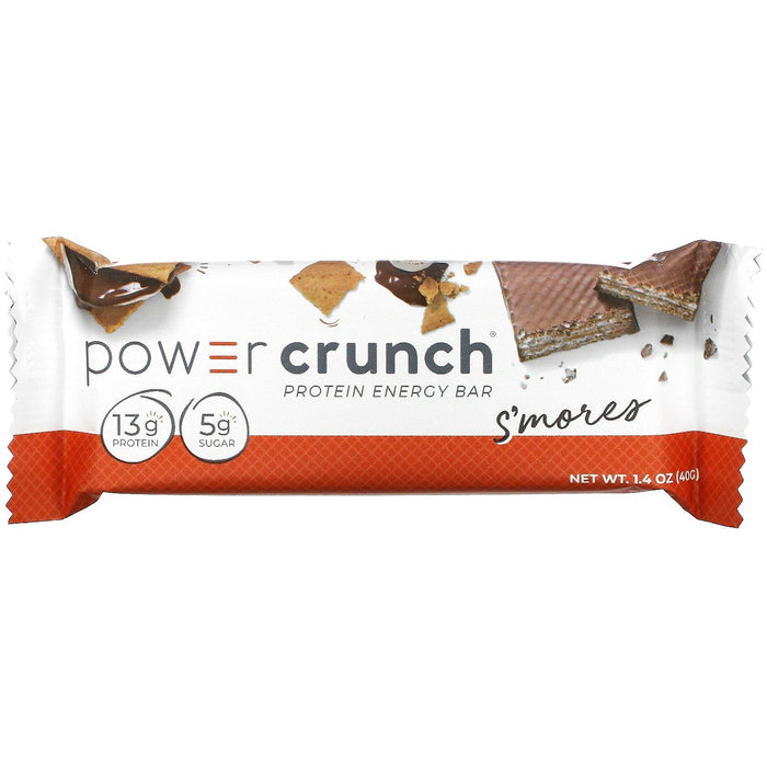BNRG, Power Crunch Protein Energy Bar, S'mores, 12 Bars, 1.4 oz (40 g) Each - HealthCentralUSA