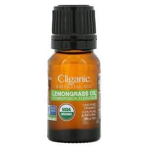 Cliganic, 100% Pure Essential Oil, Lemongrass Oil, 2/6 fl oz (10 ml) - HealthCentralUSA