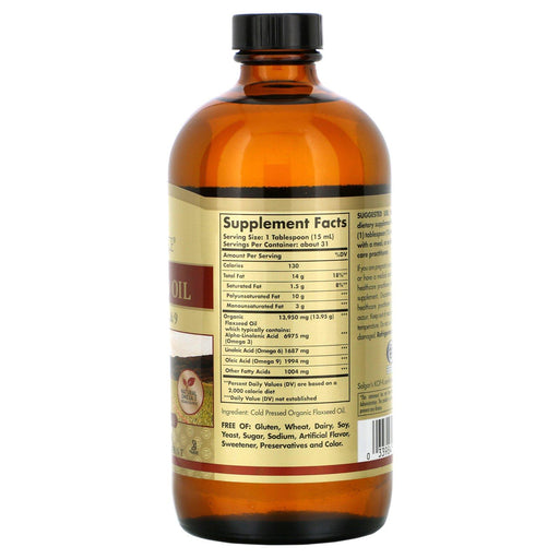 Solgar, Earth Source, Organic Flaxseed Oil, 16 fl oz (473 ml) - HealthCentralUSA