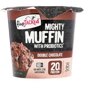 FlapJacked, Mighty Muffin with Probiotics, Double Chocolate, 1.94 oz (55 g) - HealthCentralUSA