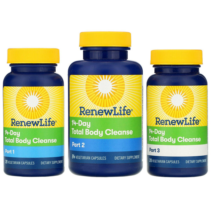 Renew Life, 14-Day Total Body Cleanse, 3-Part Program, Vegetarian Capsules - HealthCentralUSA