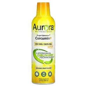 Aurora Nutrascience, Mega-Liposomal Curcumin+, Organic Fruit, 450 mg, 16 fl oz (480 ml) - HealthCentralUSA