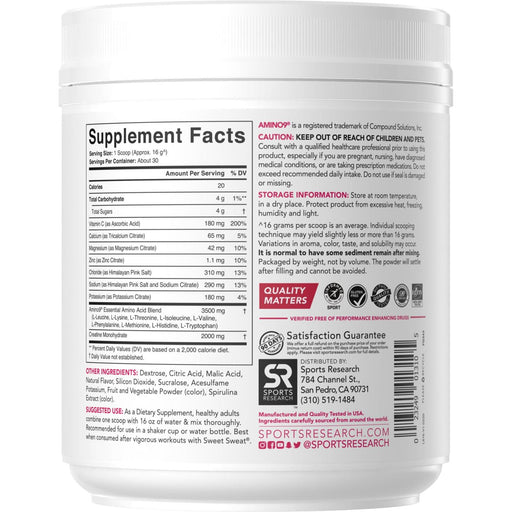 Sports Research, Post-Sweat Advanced Hydration, Fruit Punch, 16.9 oz (480 g) - HealthCentralUSA