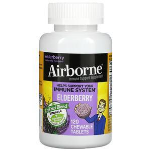AirBorne, Immune Support Supplement, Elderberry, 120 Chewable Tablets - HealthCentralUSA
