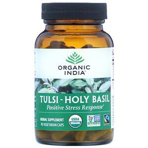 Organic India, Tulsi-Holy Basil, Positive Stress Response, 90 Vegetarian Caps - HealthCentralUSA