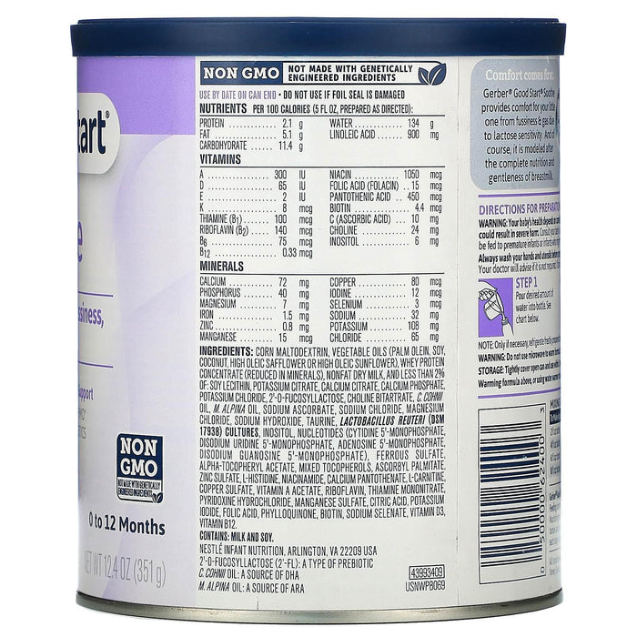 Gerber, Good Start, Soothe, Infant Formula with Iron, 0 to 12 Months, 12.4 oz (351 g) - HealthCentralUSA
